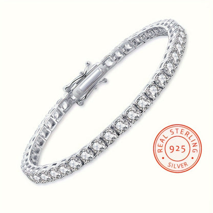 Tennis Bracelet - Moissanite for Women 925 Sterling Silver 5mm 0.5 Carat Synthetic Gemstone - product detail view 7
