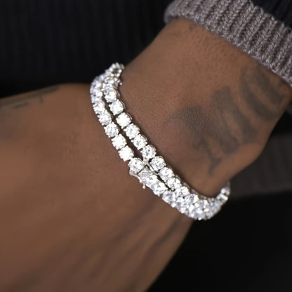 Tennis Bracelet - Moissanite for Women 925 Sterling Silver 5mm 0.5 Carat Synthetic Gemstone - product detail view 8