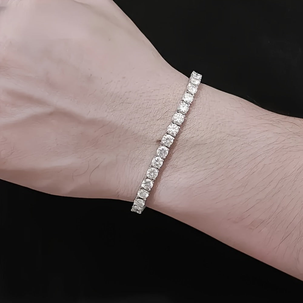 Tennis Bracelet - Moissanite for Women 925 Sterling Silver 5mm 0.5 Carat Synthetic Gemstone - product detail view 13