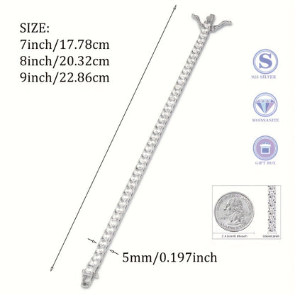 Tennis Bracelet - Moissanite for Women 925 Sterling Silver 5mm 0.5 Carat Synthetic Gemstone - product detail view 14
