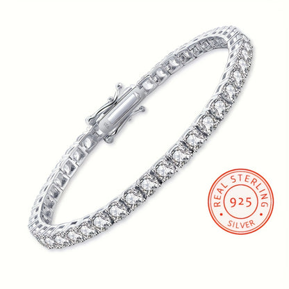 Tennis Bracelet - Moissanite for Women 925 Sterling Silver 5mm 0.5 Carat Synthetic Gemstone - product detail view 16