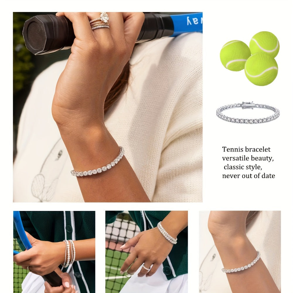 Tennis Bracelet - Moissanite for Women 925 Sterling Silver 5mm 0.5 Carat Synthetic Gemstone - product detail view 20