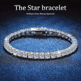 50-Piece Synthetic Gemstone Tennis Bracelet
