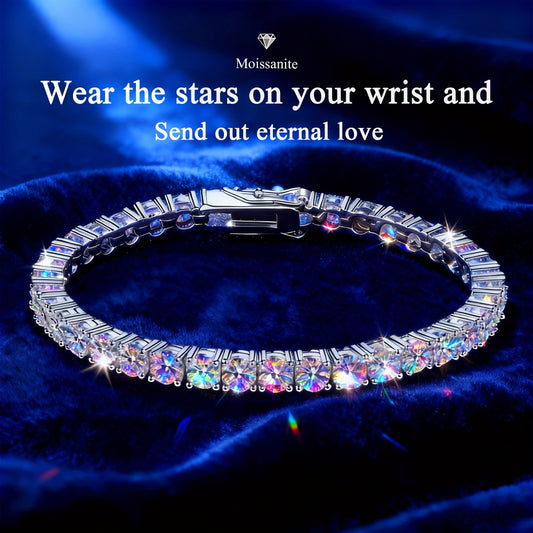 Tennis Bracelet - Moissanite 925 Sterling Silver Diamond Alternative Luxury Women 5mm Shiny - main product view
