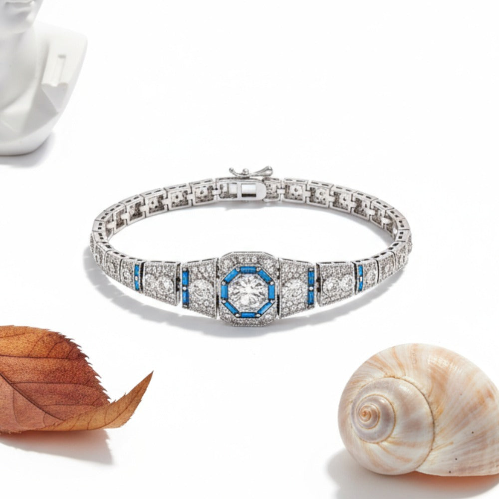 Tennis Bracelet - Moissanite for Women & Men 925 Sterling Silver, Elegant Luxury , Fine - product detail view 2