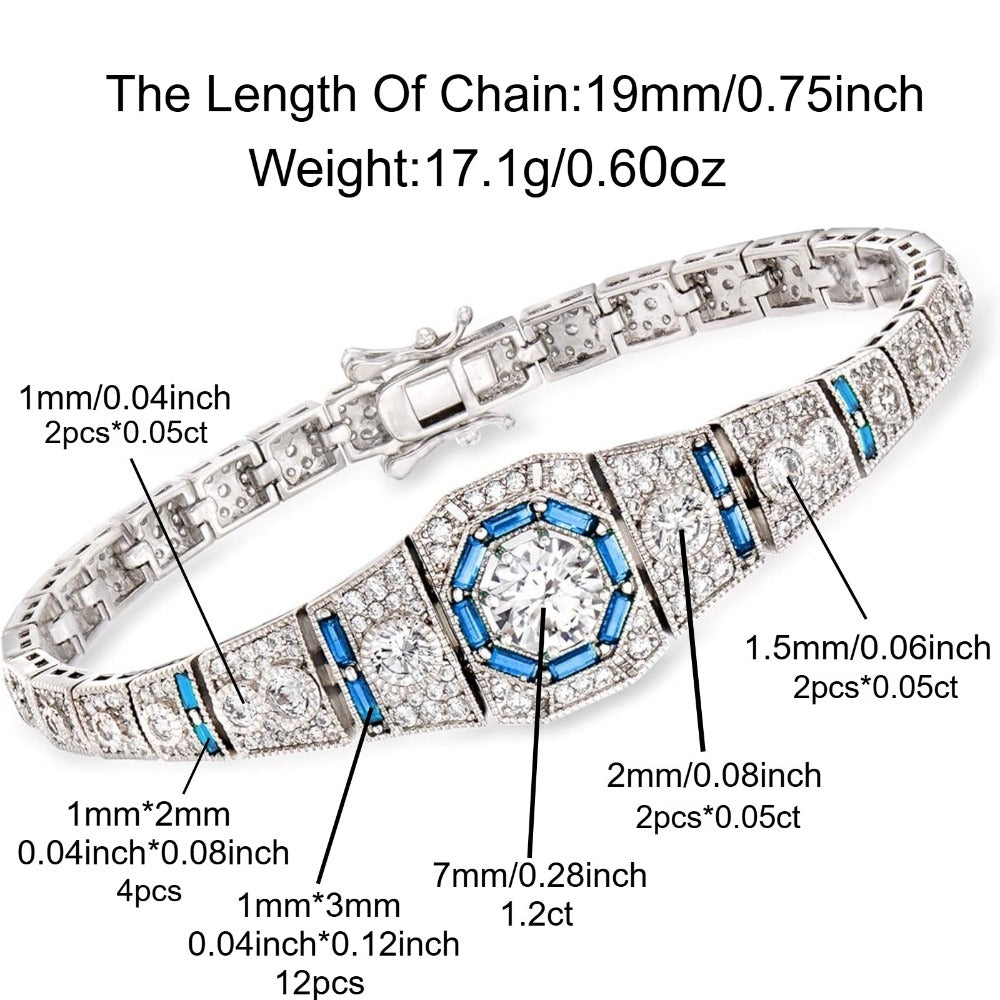 Tennis Bracelet - Moissanite for Women & Men 925 Sterling Silver, Elegant Luxury , Fine - product detail view 4