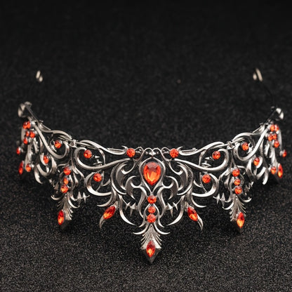 Tiara Crown - Baroque for Women Vintage Gothic Rhinestone Headpiece Halloween Cosplay - product detail view 3