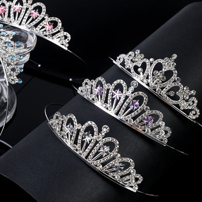 Tiara Crown - Bridal Set 5pcs Multicolor Sparkling Crystal Alloy Wedding Headpiece for - product detail view 4