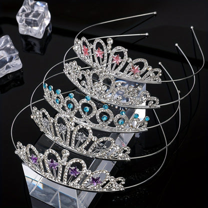 Tiara Crown - Bridal Set 5pcs Multicolor Sparkling Crystal Alloy Wedding Headpiece for - product detail view 5
