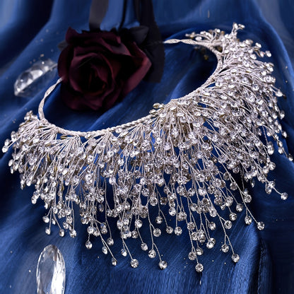 Tiara Crown - Wedding for Women AB Colorful Crystal Rhinestone Dazzling Fairy Bridal - product detail view 6