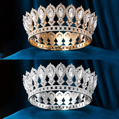 Tiara Crown - Zinc Alloy Headpiece for Women - Shimmering Water-Finish Bridal Accessory - main product view