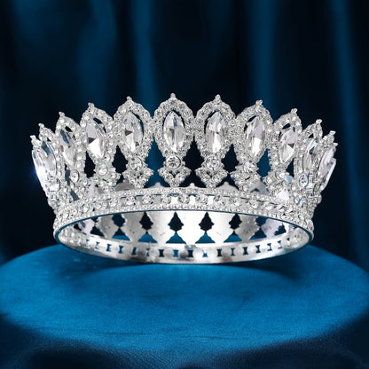Tiara Crown - Zinc Alloy Headpiece for Women - Shimmering Water-Finish Bridal Accessory - product detail view 3