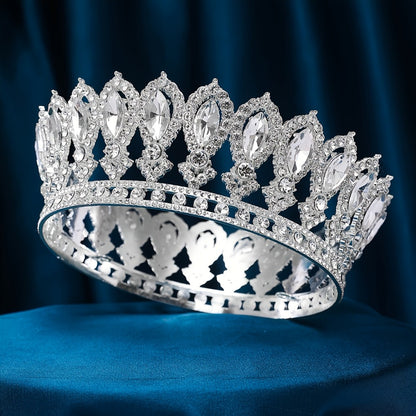 Tiara Crown - Zinc Alloy Headpiece for Women - Shimmering Water-Finish Bridal Accessory - product detail view 4