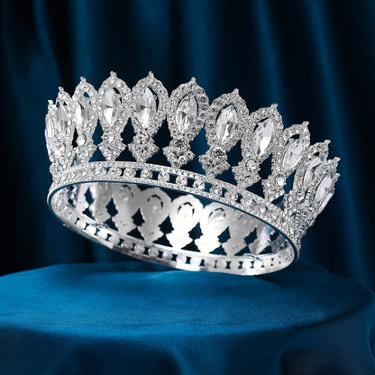 Tiara Crown - Zinc Alloy Headpiece for Women - Shimmering Water-Finish Bridal Accessory - product detail view 6