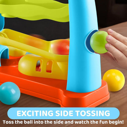 Toddler Ball Drop Hammer Toy - Pounding balls, stacking track and toy hammer – view 5