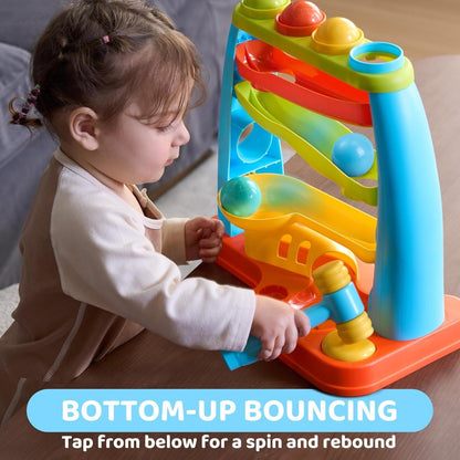 Toddler Ball Drop Hammer Toy - Pounding balls, stacking track and toy hammer – view 8