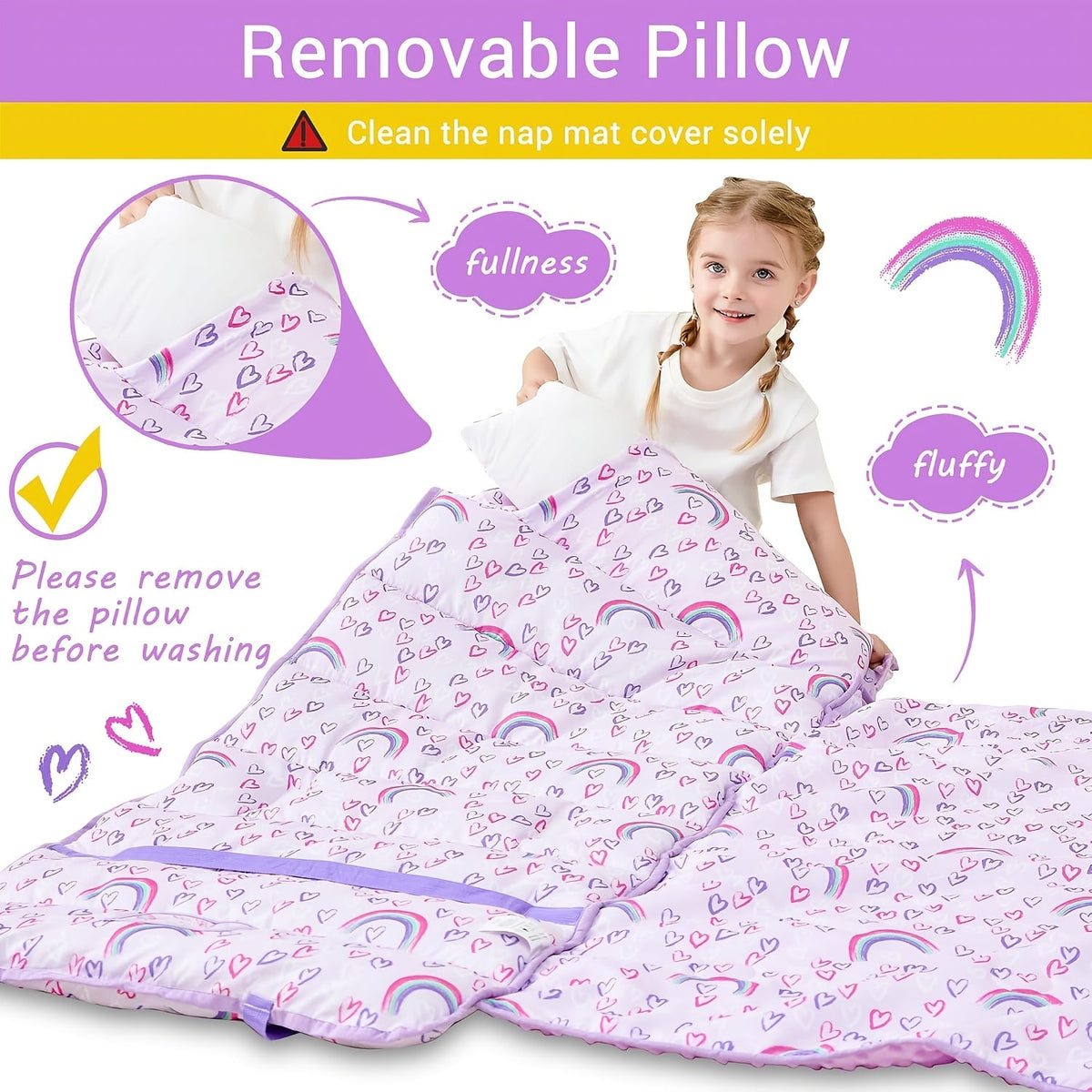 Toddler Nap Mat - Rolled Pillow and Blanket Set – view 5