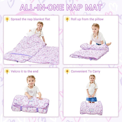 Toddler Nap Mat - Rolled Pillow and Blanket Set – view 9