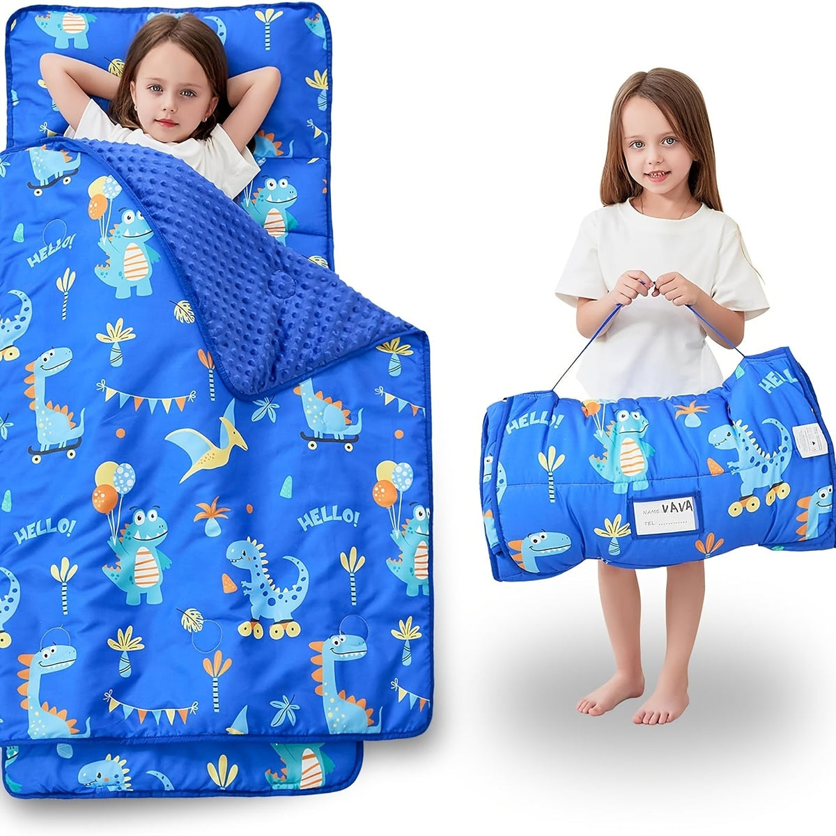 Toddler Nap Mat - Rolled Pillow and Blanket Set – view 11