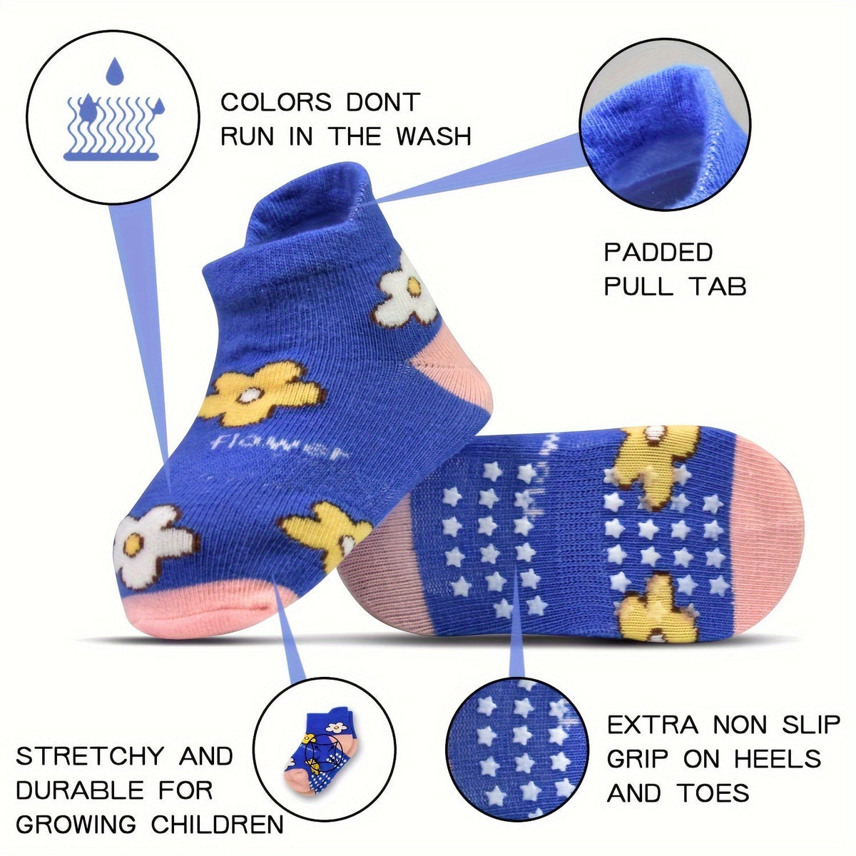 Toddler Non-Slip Walking Socks - 12-Pair Pack – view 3