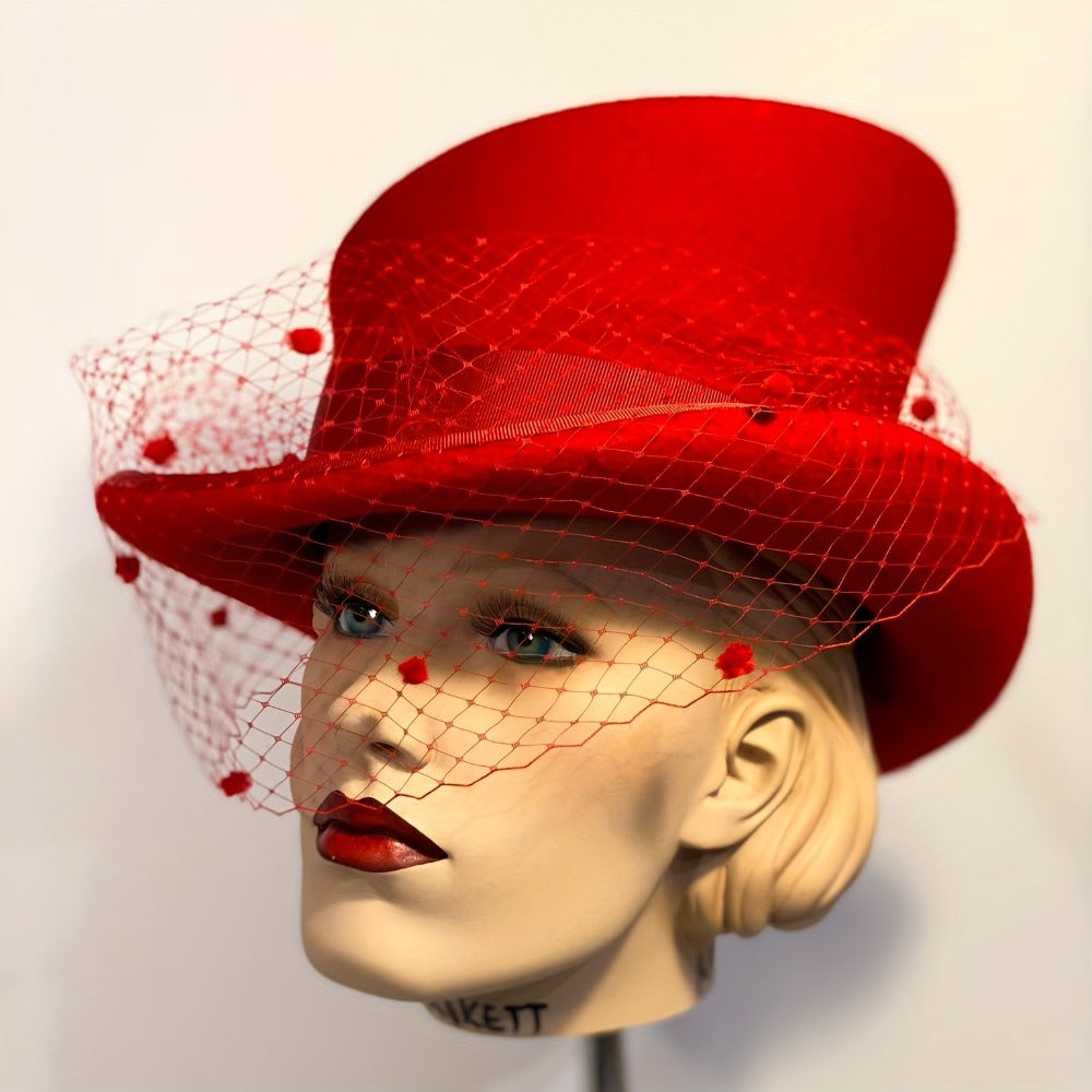 Top Hat - Unisex Felt Formal for Royal Ascot Great Gatsby Church Wedding Costume - product detail view 3
