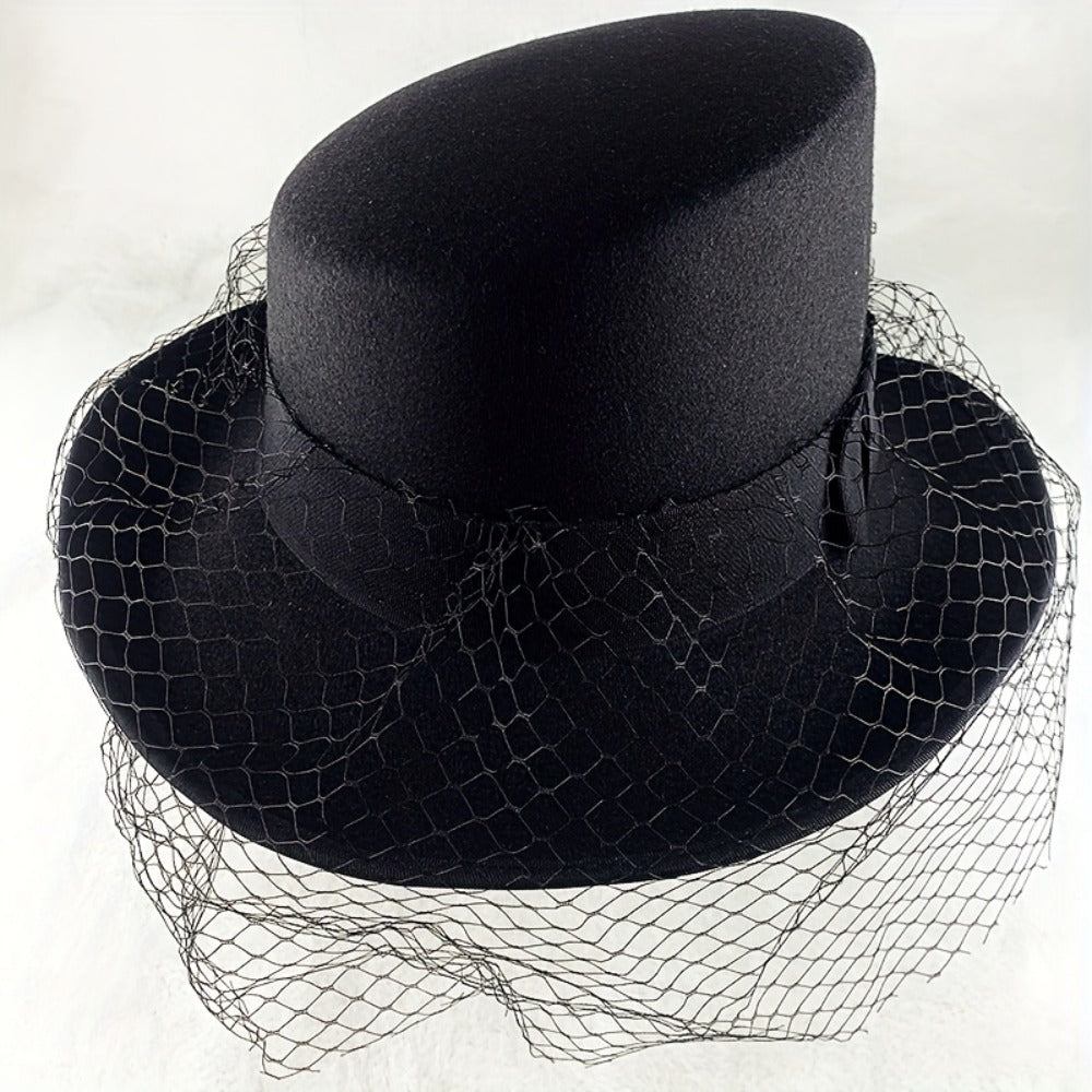 Top Hat - Unisex Felt Formal for Royal Ascot Great Gatsby Church Wedding Costume - product detail view 7