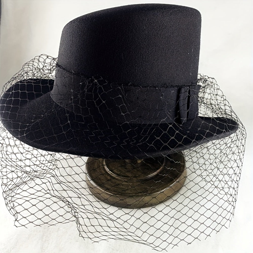Top Hat - Unisex Felt Formal for Royal Ascot Great Gatsby Church Wedding Costume - product detail view 8