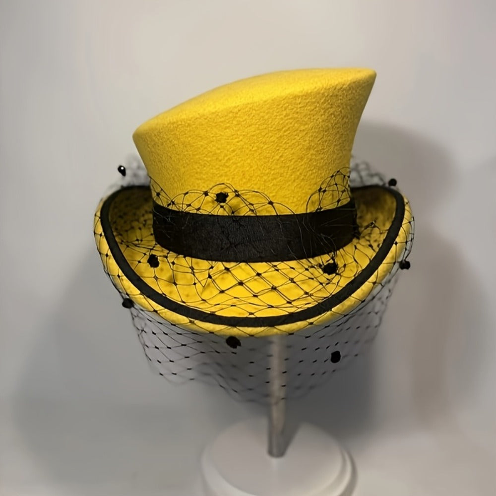 Top Hat - Unisex Felt Formal for Royal Ascot Great Gatsby Church Wedding Costume - product detail view 9