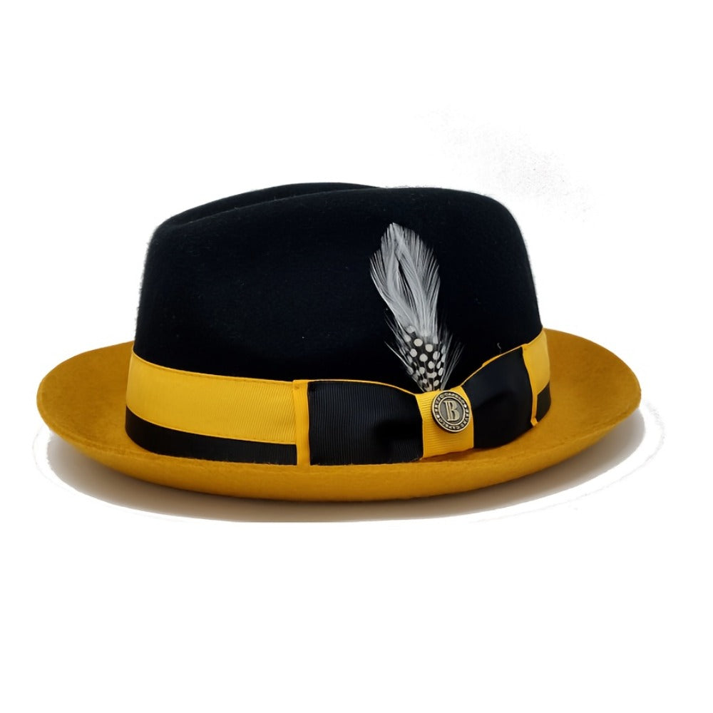 Top Hat - Men Vintage British Gentleman Cashmere Wool Felt Dress Adjustable 57-60cm - product detail view 14
