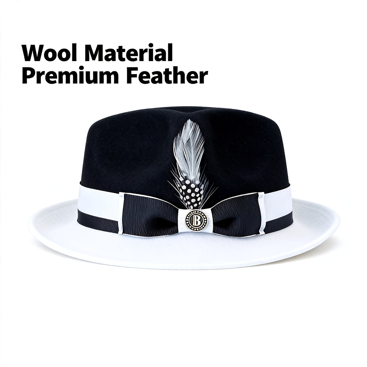 Top Hat - Men Vintage British Gentleman Cashmere Wool Felt Dress Adjustable 57-60cm - product detail view 16