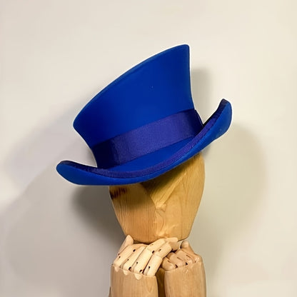 Top Hat - Wool Felt with Ribbon for Women Men - Asymmetrical Adjustable Church - product detail view 8