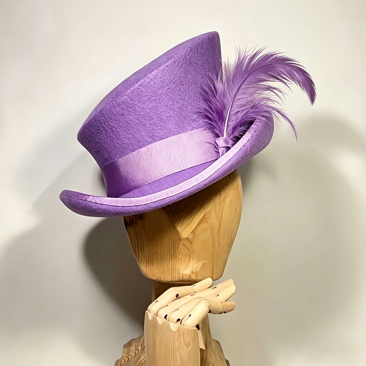 Top Hat - Wool Felt with Ribbon for Women Men - Asymmetrical Adjustable Church - product detail view 37