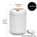White with garbage bag
