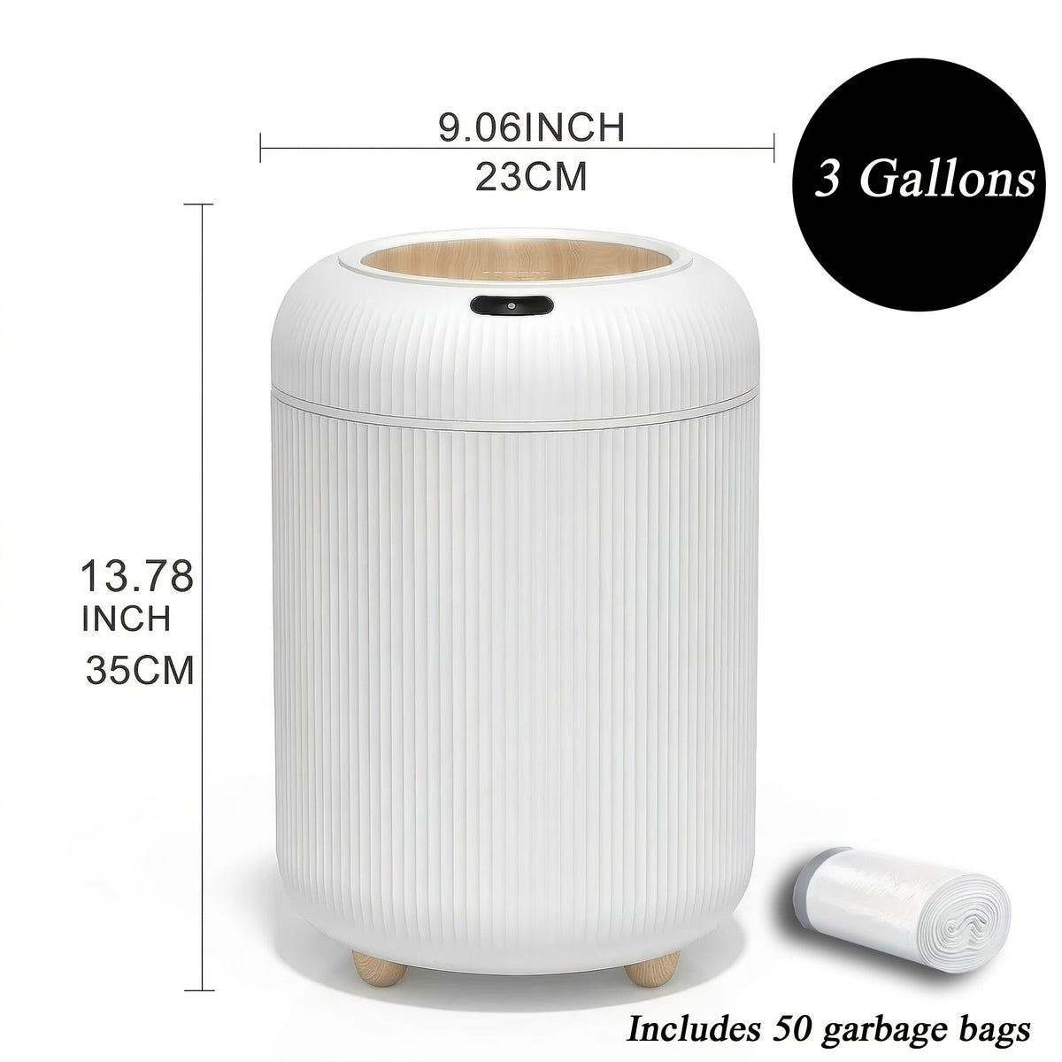Touchless Smart Trash Can - Automatic Lid and Odor-Sealing Design – view 3