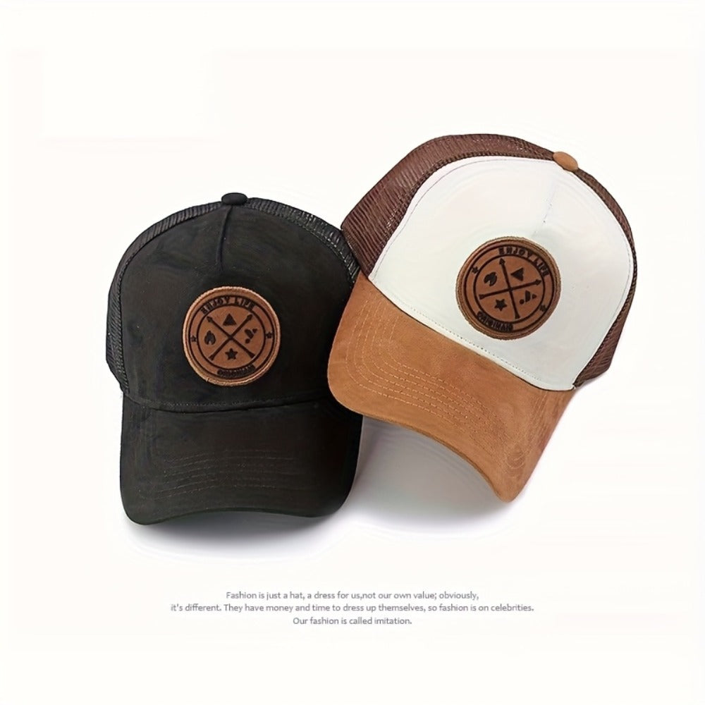 Trucker Hat - 6 Pack Mesh Baseball Cap ENJOY LIFE Letter Patch Unisex Snapback - product detail view 3