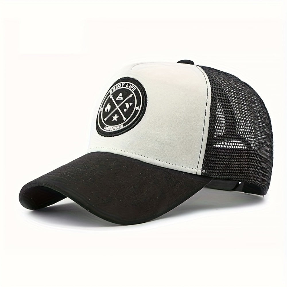 Trucker Hat - 6 Pack Mesh Baseball Cap ENJOY LIFE Letter Patch Unisex Snapback - product detail view 4