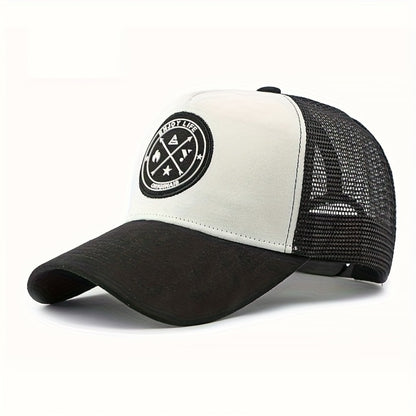 Trucker Hat - 6 Pack Mesh Baseball Cap ENJOY LIFE Letter Patch Unisex Snapback - product detail view 4