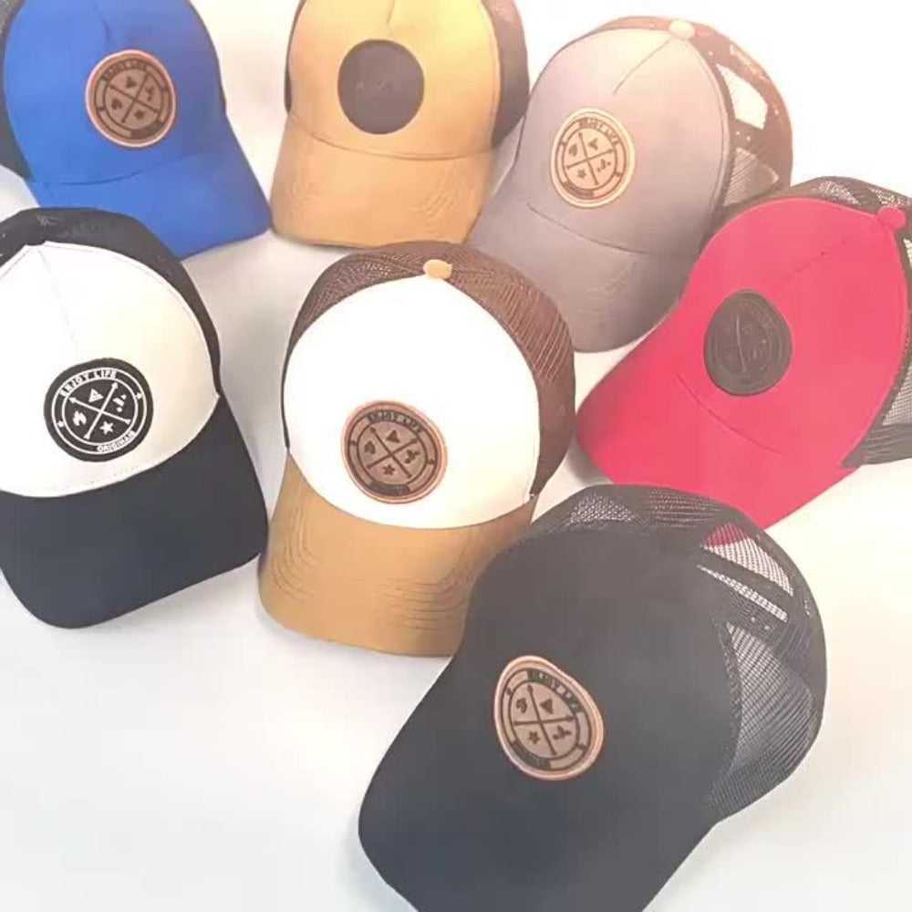 Trucker Hat - 6 Pack Mesh Baseball Cap ENJOY LIFE Letter Patch Unisex Snapback - product detail view 9