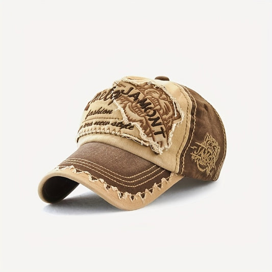 Trucker Hat - Men Women Tiger Embroidery Mesh Baseball Cap Adjustable Snapback Hip Hop - main product view