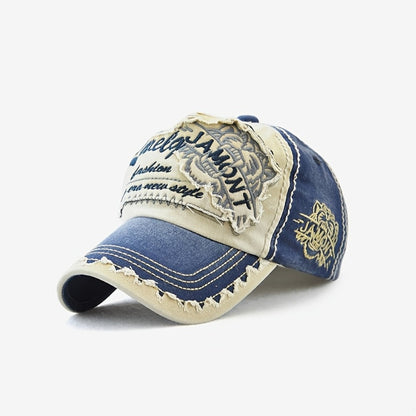 Trucker Hat - Men Women Tiger Embroidery Mesh Baseball Cap Adjustable Snapback Hip Hop - product detail view 3