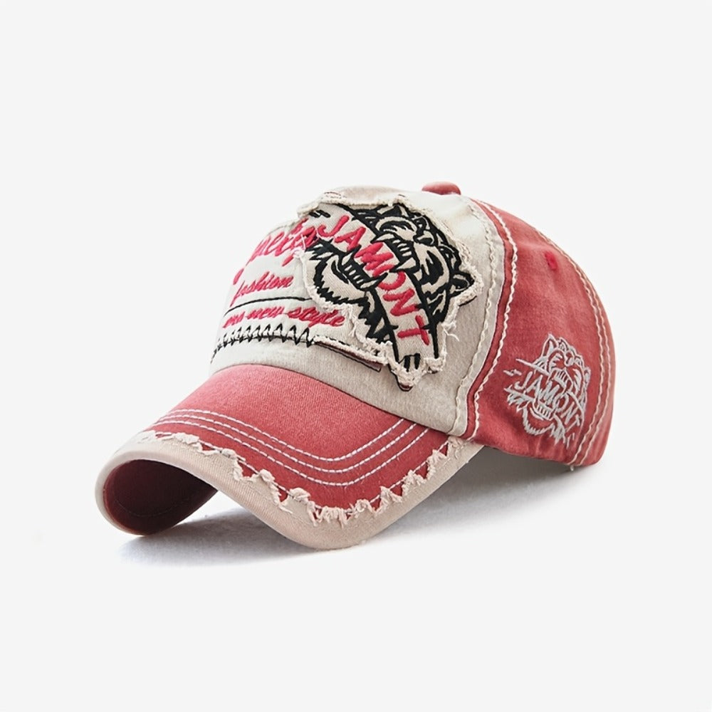 Trucker Hat - Men Women Tiger Embroidery Mesh Baseball Cap Adjustable Snapback Hip Hop - product detail view 5