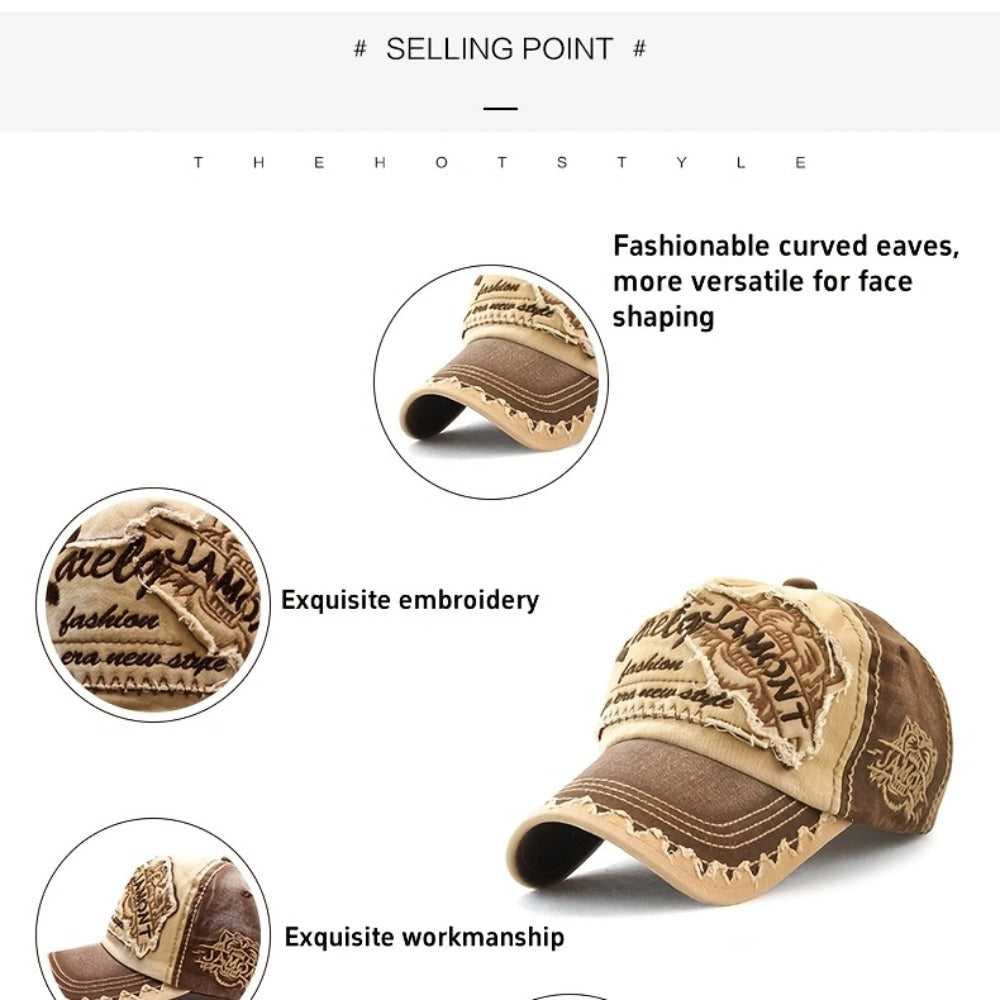 Trucker Hat - Men Women Tiger Embroidery Mesh Baseball Cap Adjustable Snapback Hip Hop - product detail view 7