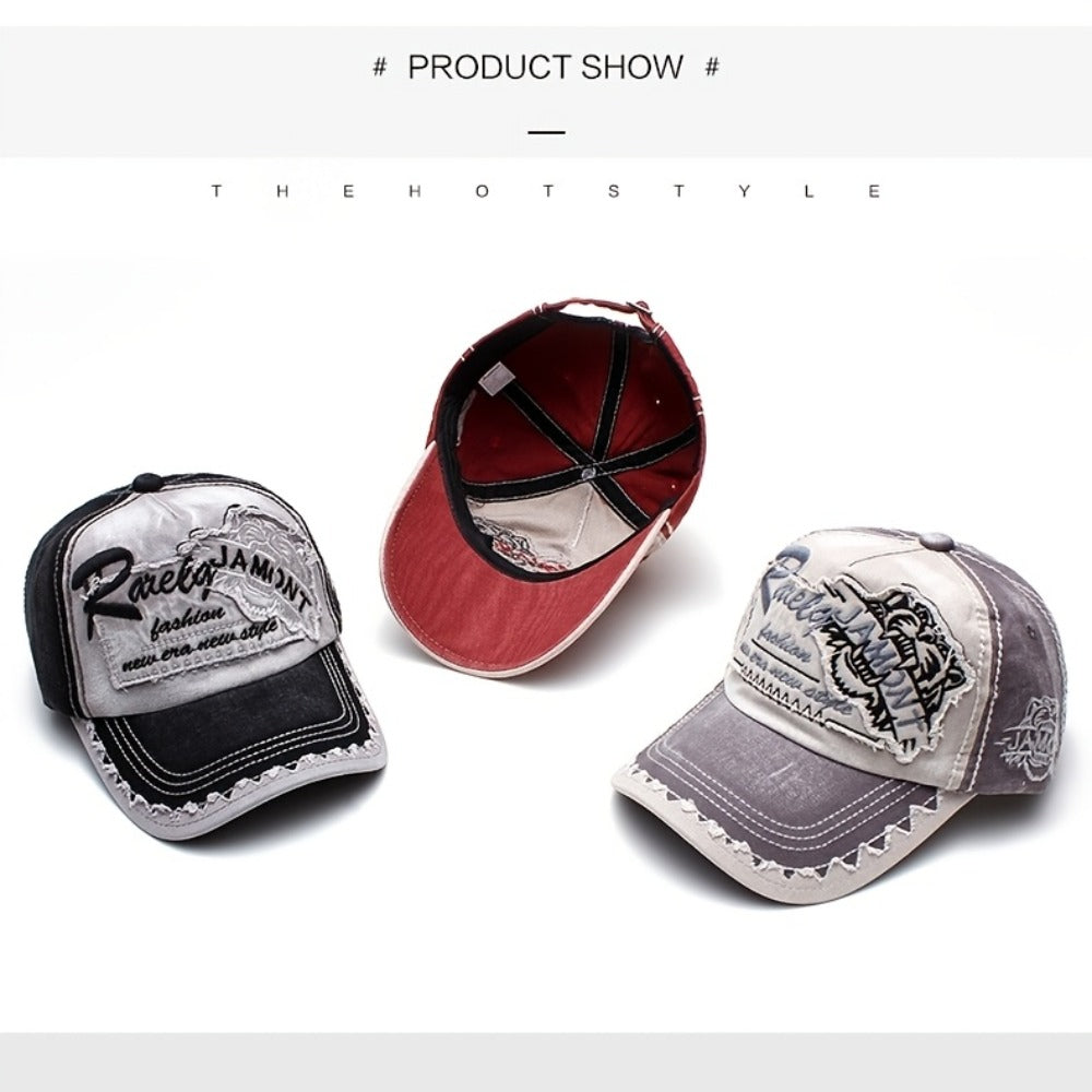 Trucker Hat - Men Women Tiger Embroidery Mesh Baseball Cap Adjustable Snapback Hip Hop - product detail view 9
