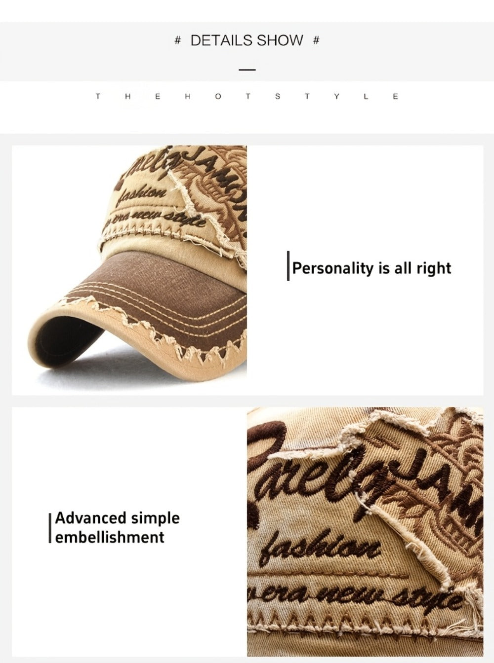 Trucker Hat - Men Women Tiger Embroidery Mesh Baseball Cap Adjustable Snapback Hip Hop - product detail view 12