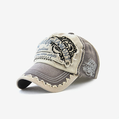 Trucker Hat - Men Women Tiger Embroidery Mesh Baseball Cap Adjustable Snapback Hip Hop - product detail view 15