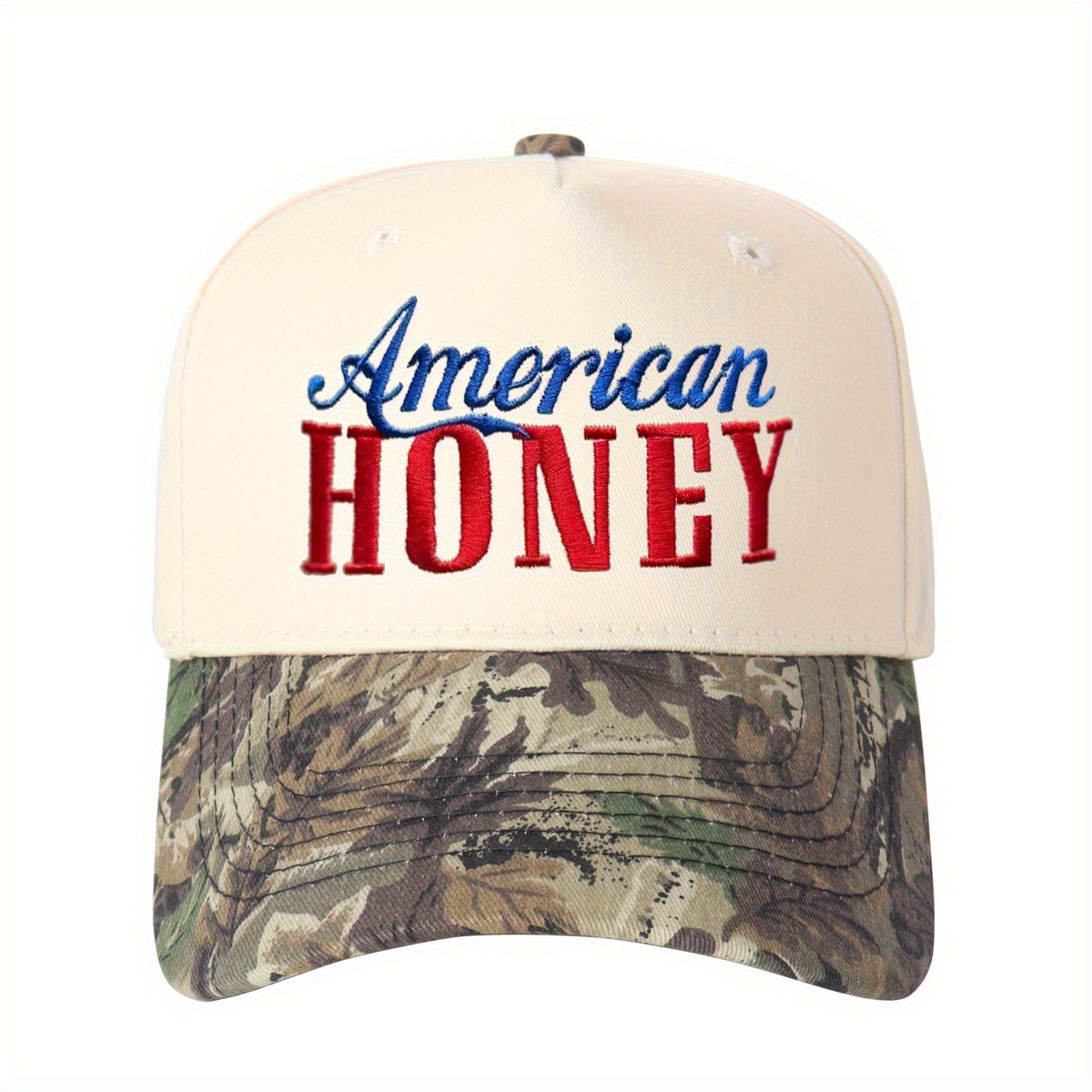Trucker Hats - Hat "American Honey" Monogram Embroidery Color Block Baseball Cap - Unisex - product detail view 8
