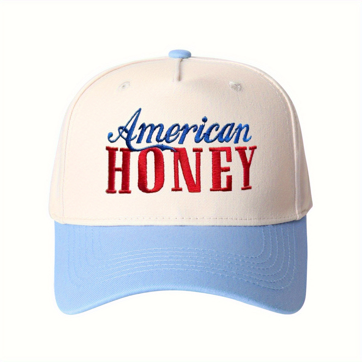 Trucker Hats - Hat "American Honey" Monogram Embroidery Color Block Baseball Cap - Unisex - product detail view 9