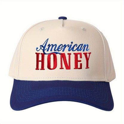 Trucker Hats - Hat "American Honey" Monogram Embroidery Color Block Baseball Cap - Unisex - product detail view 10
