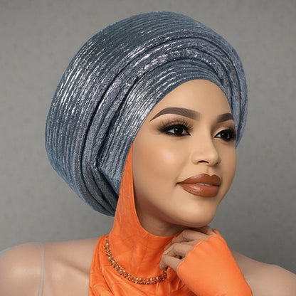 Turban Cap - African Muslim for Women - Nigerian Three-Layer Sponge Thousand-Leaf - product detail view 12