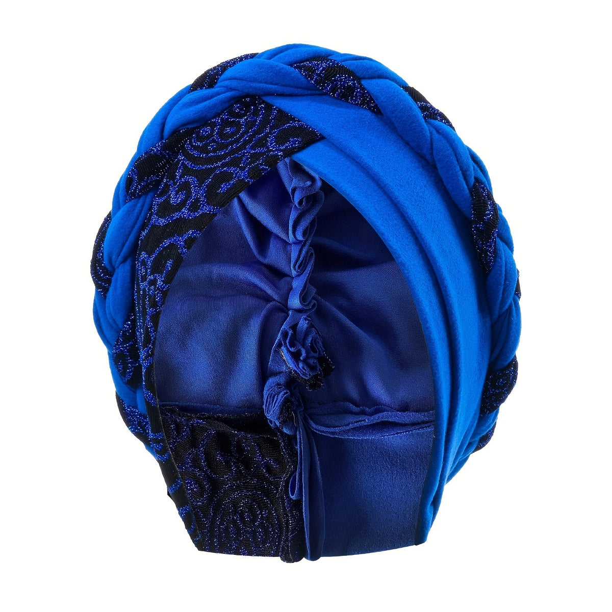 Turban Hats - Hat Women Braided Design Lace Stitching Solid Color Beanie - Chemo - product detail view 22